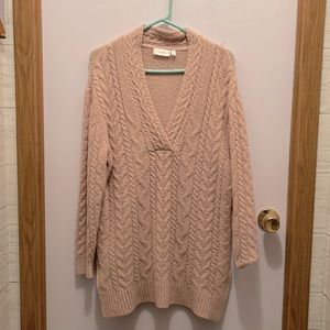 Comfy long pink sweater